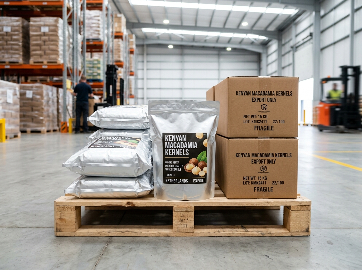 Vacuum packed export foil bags and carton packaging