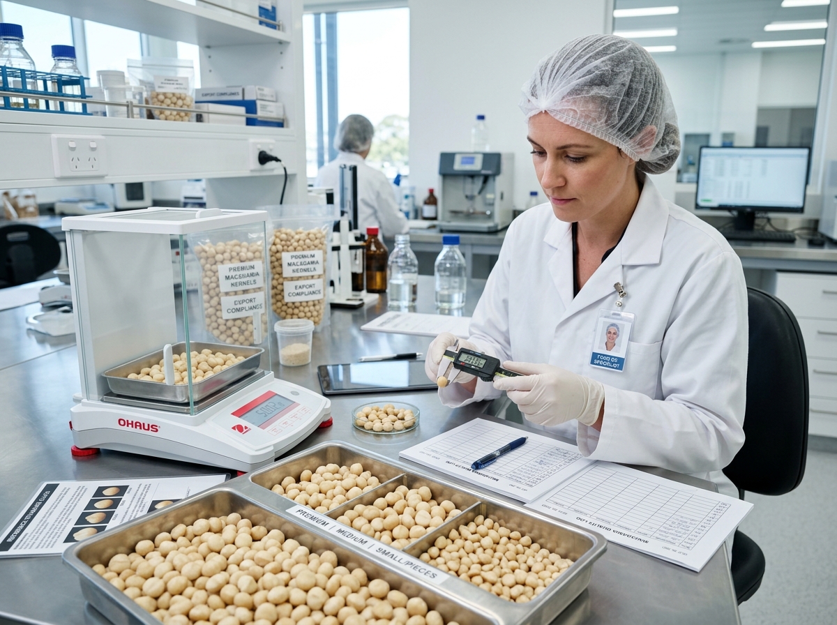 Quality inspection of macadamia kernels in laboratory